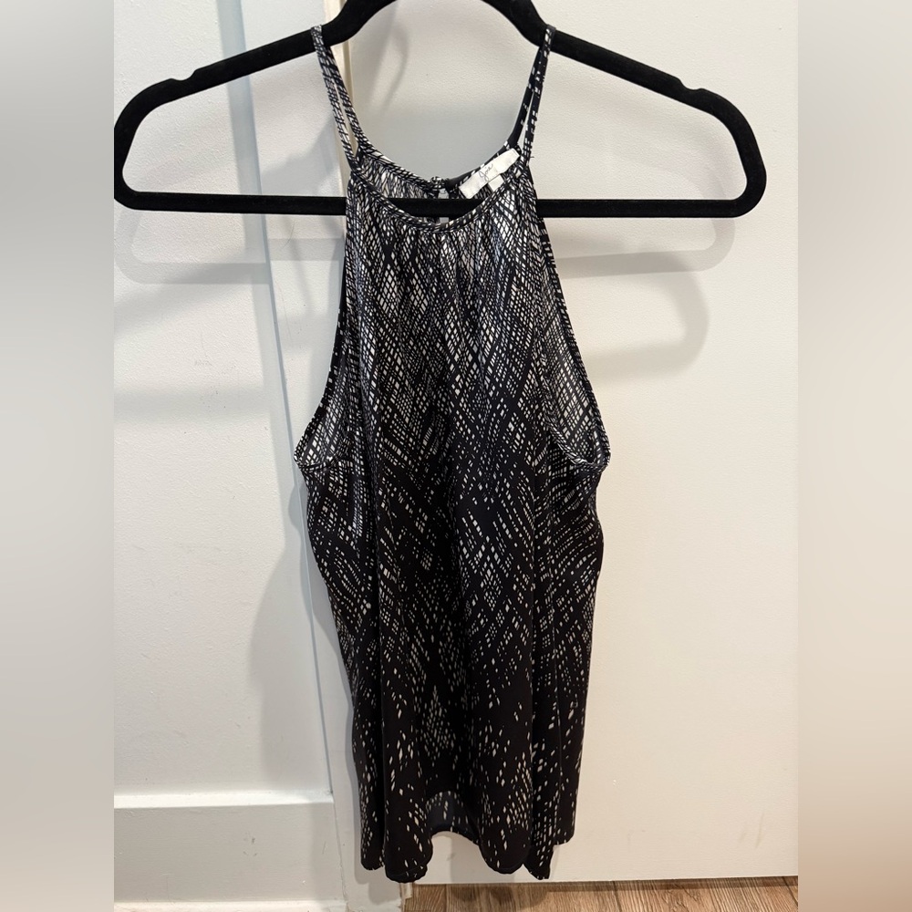 Joie Black and White Geometric Halter Top